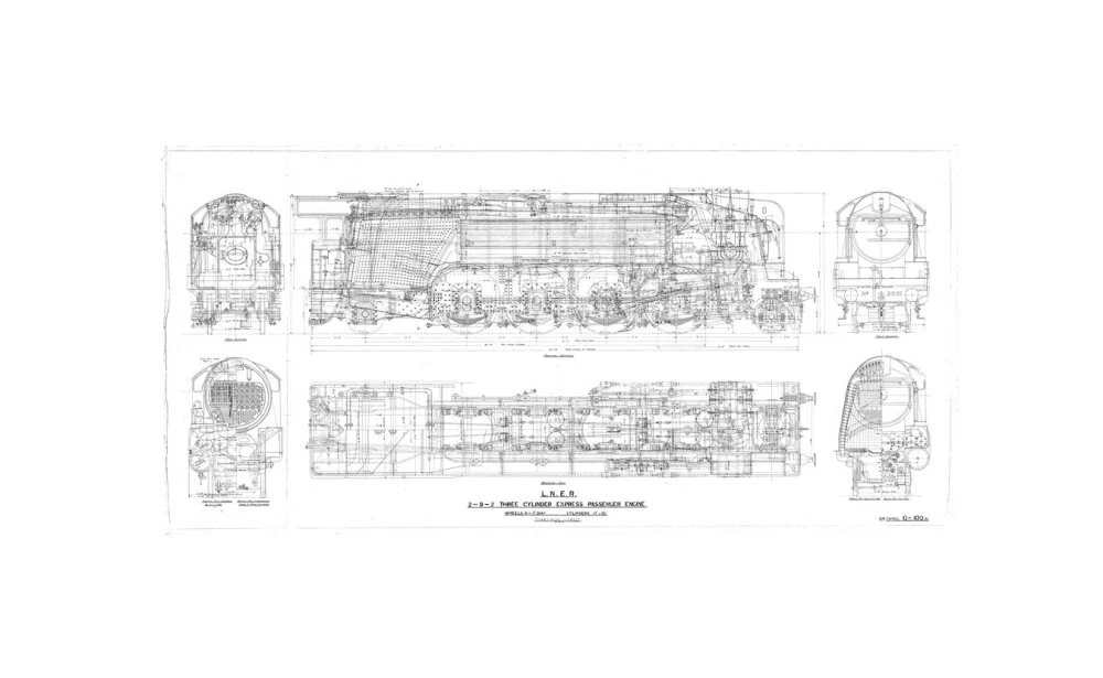 General arrangement drawing of LNER P2 class 2-8-2 locomotives, 1934. - Image 27