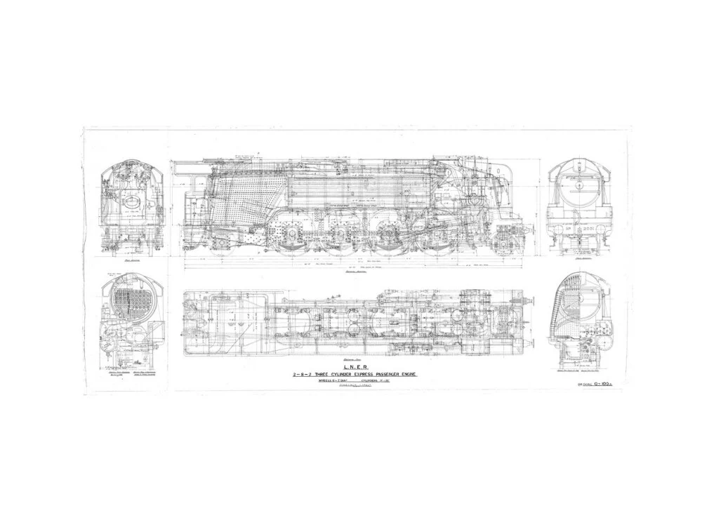 General arrangement drawing of LNER P2 class 2-8-2 locomotives, 1934. - Image 55