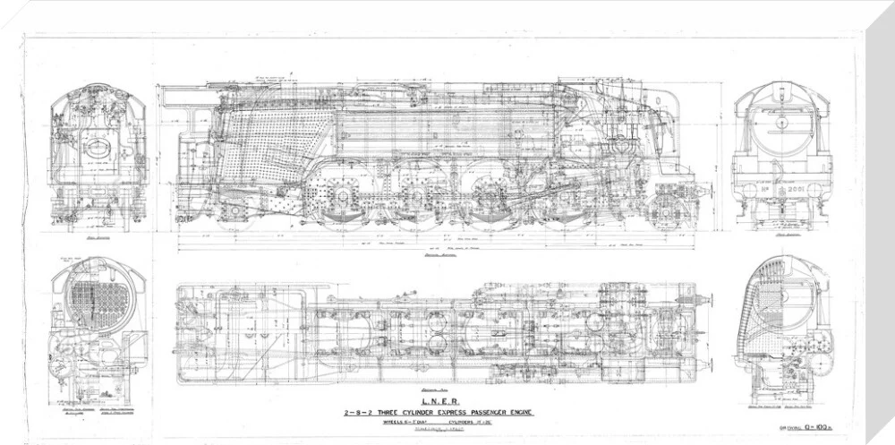 General arrangement drawing of LNER P2 class 2-8-2 locomotives, 1934. - Image 66