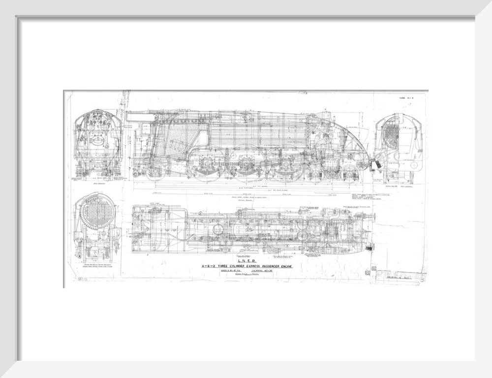 General arrangement drawing of LNER A4 class locomotives including 4468 Mallard, 1938. - Image 9