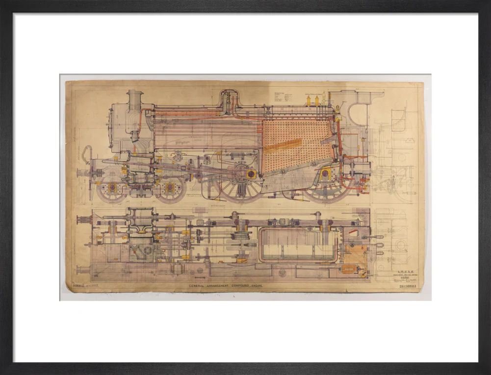 General arrangement of compound 4-4-0 locomotive, 1928. - Image 13
