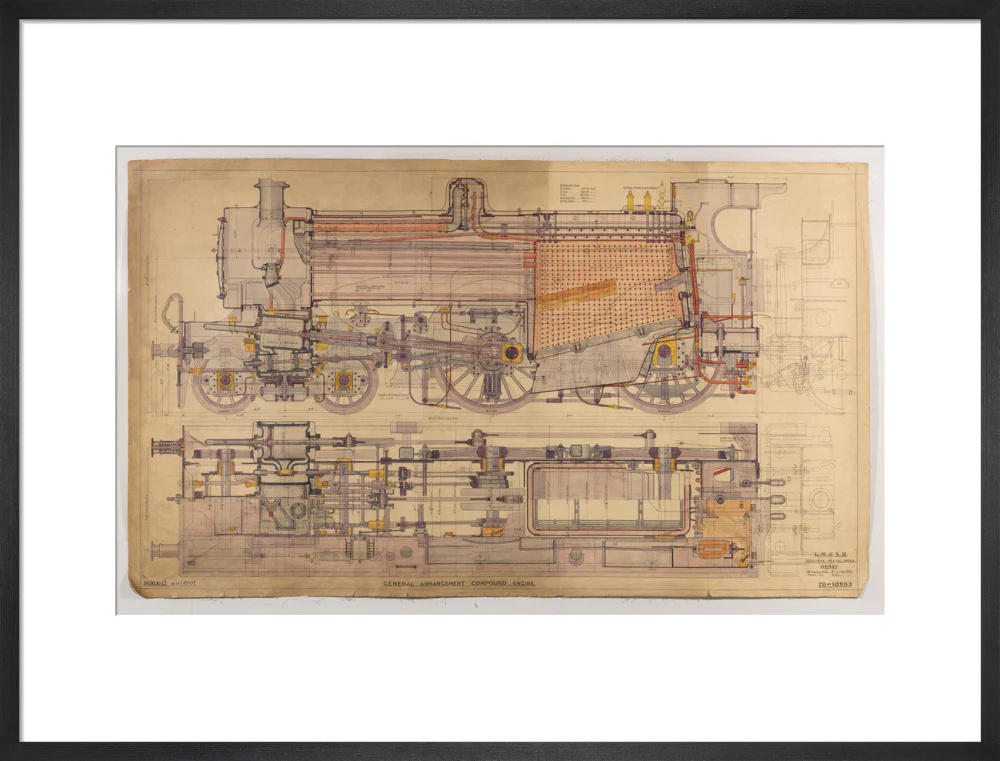 General arrangement of compound 4-4-0 locomotive, 1928. - Image 18