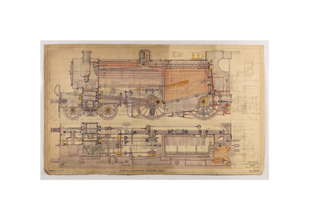 General arrangement of compound 4-4-0 locomotive, 1928. - Image 27