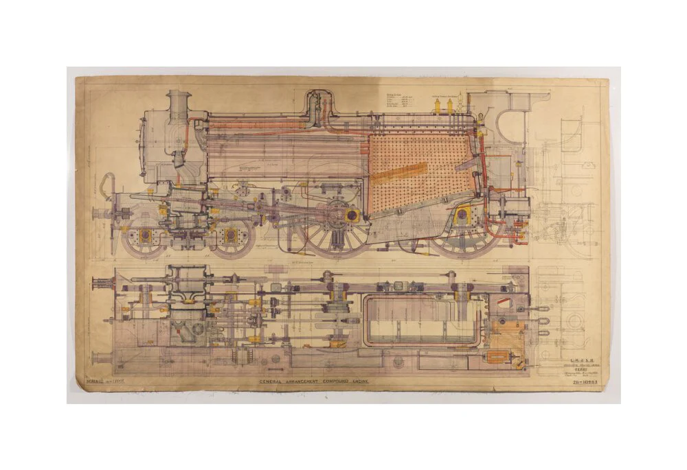 General arrangement of compound 4-4-0 locomotive, 1928. - Image 28