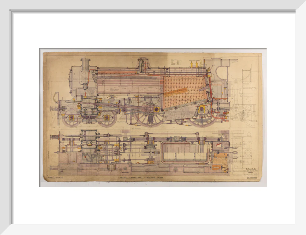 General arrangement of compound 4-4-0 locomotive, 1928. - Image 42