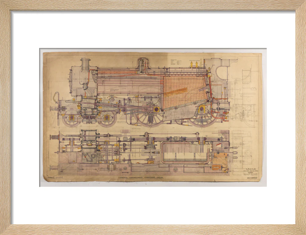 General arrangement of compound 4-4-0 locomotive, 1928. - Image 44