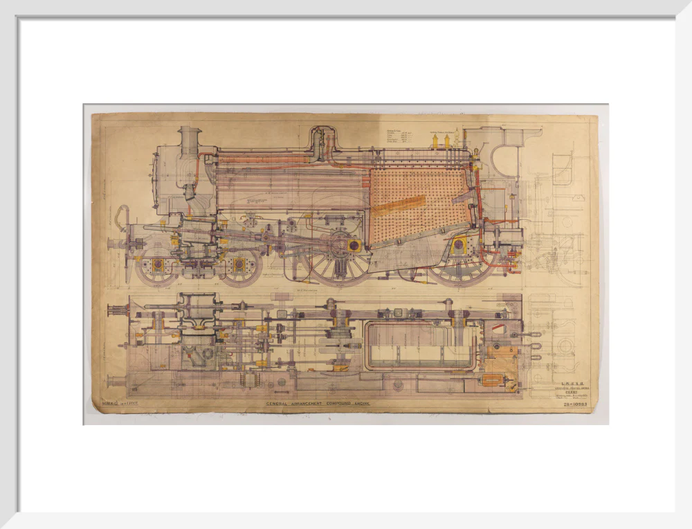 General arrangement of compound 4-4-0 locomotive, 1928. - Image 47