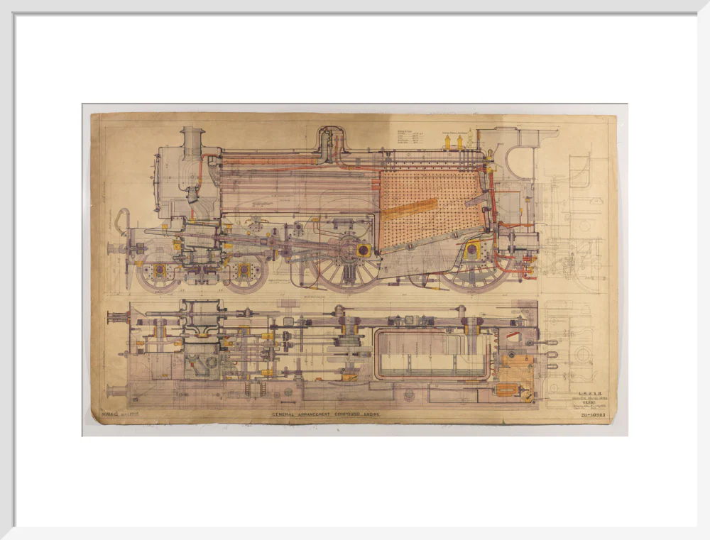 General arrangement of compound 4-4-0 locomotive, 1928. - Image 52
