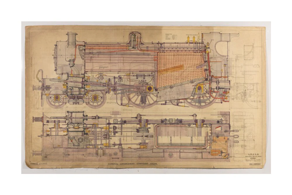 General arrangement of compound 4-4-0 locomotive, 1928. - Image 62