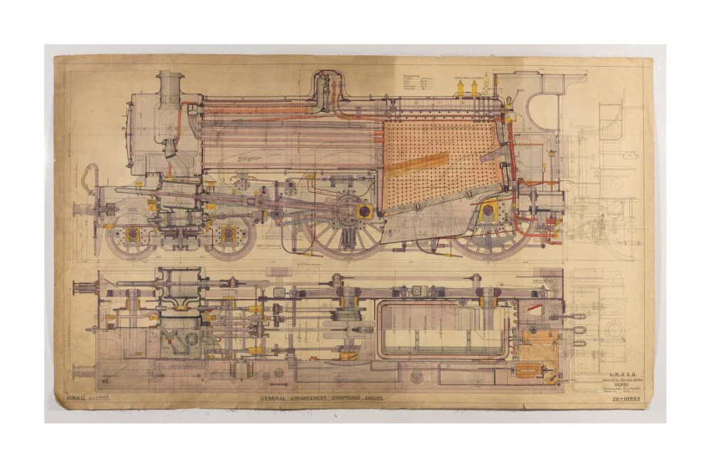 General arrangement of compound 4-4-0 locomotive, 1928. - Image 63