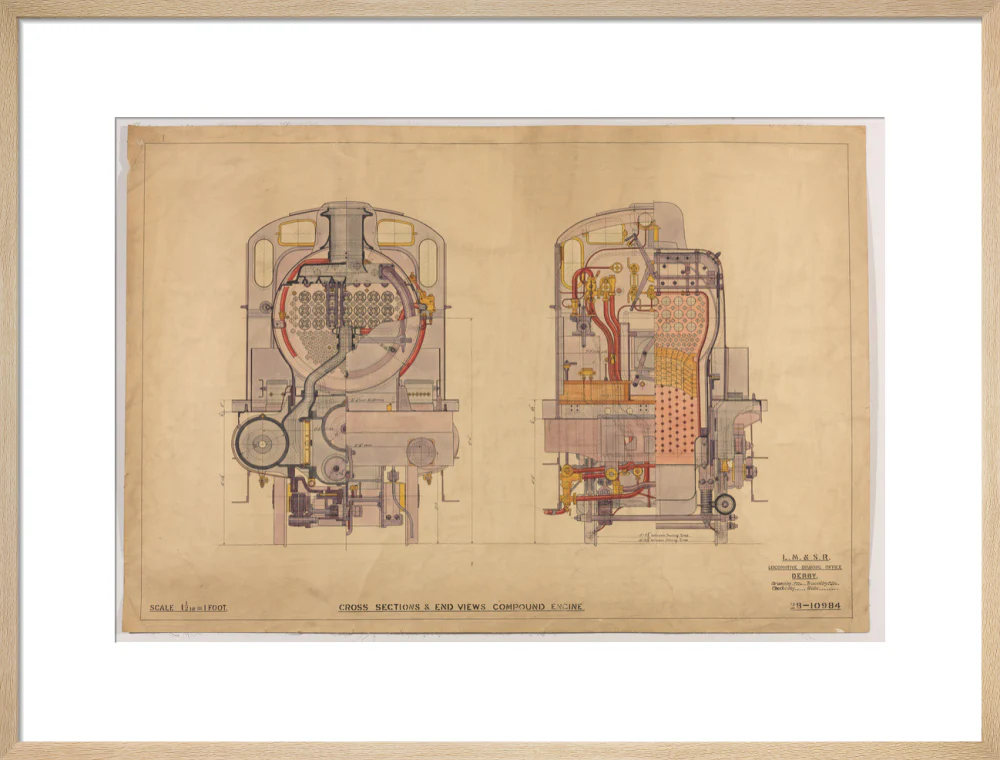 Cross sections of compound 4-4-0 locomotive, 1928. - Image 21