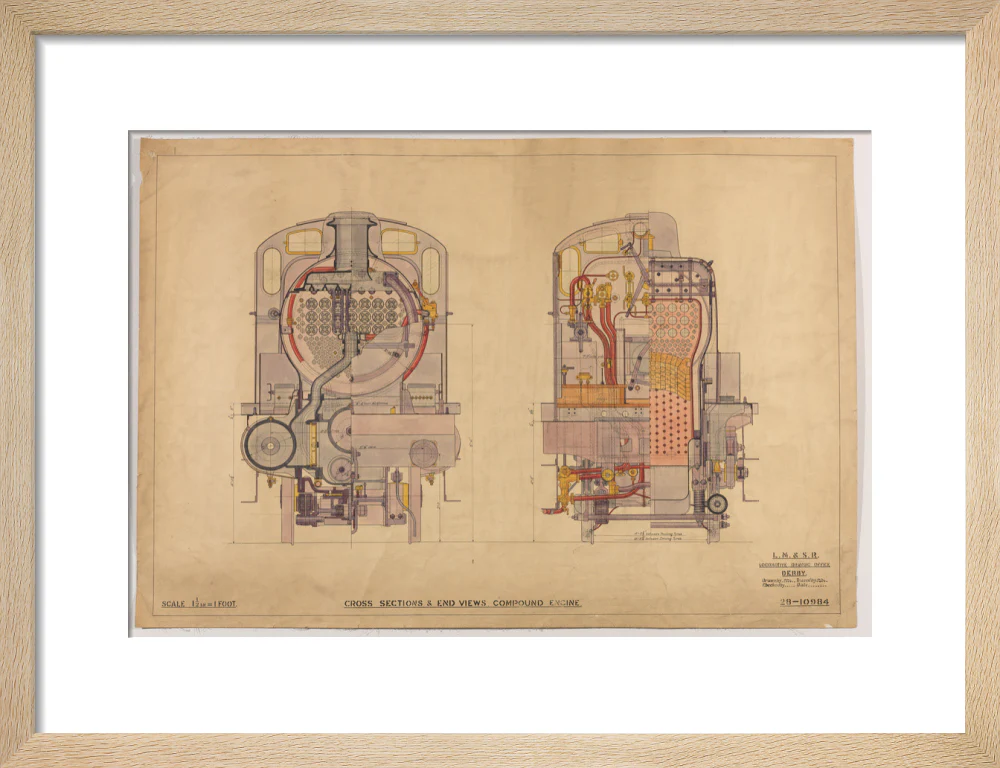 Cross sections of compound 4-4-0 locomotive, 1928. - Image 44