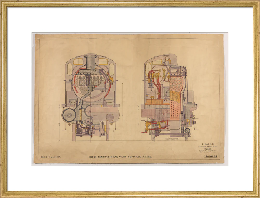 Cross sections of compound 4-4-0 locomotive, 1928. - Image 53