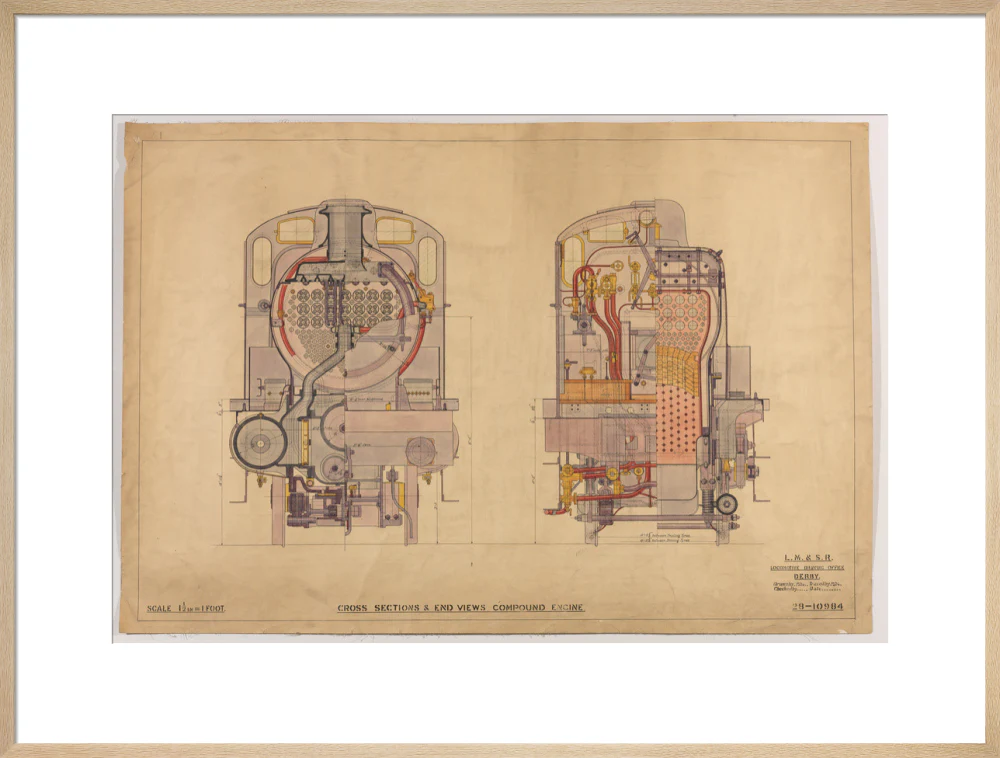 Cross sections of compound 4-4-0 locomotive, 1928. - Image 59