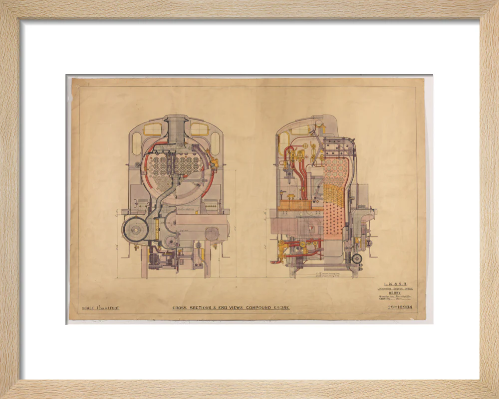 Cross sections of compound 4-4-0 locomotive, 1928. - Image 6