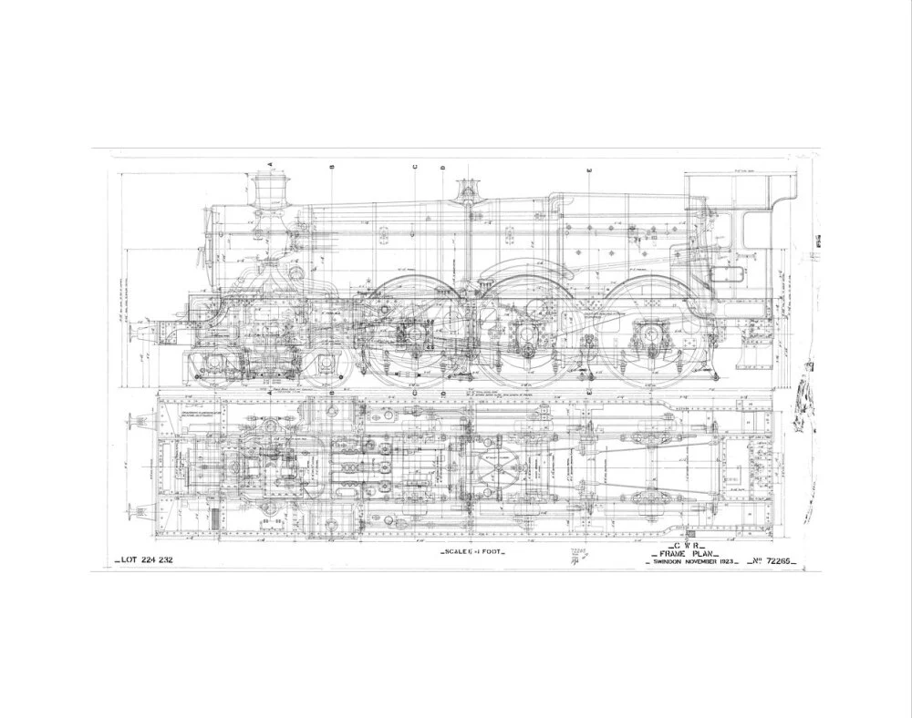 Frame plan of 4073 Castle class 4-6-0, Great Western Railway, 1923. - Image 35