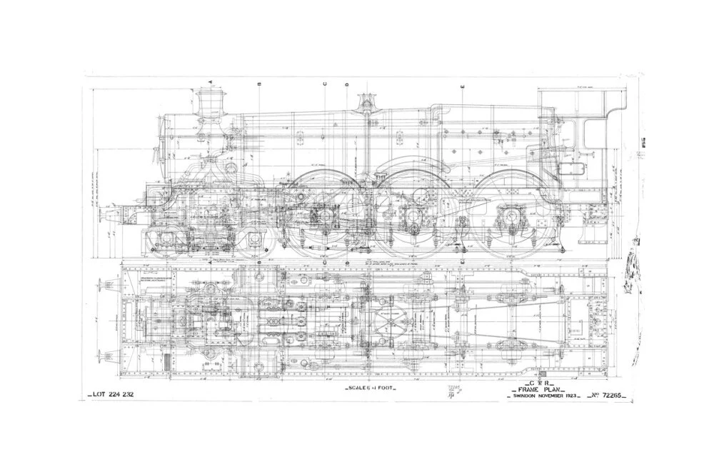 Frame plan of 4073 Castle class 4-6-0, Great Western Railway, 1923. - Image 61