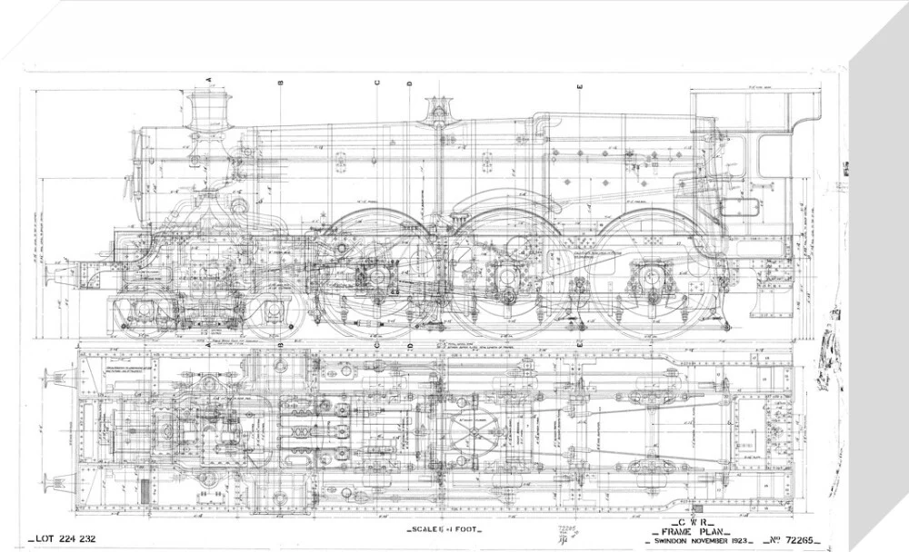 Frame plan of 4073 Castle class 4-6-0, Great Western Railway, 1923. - Image 64