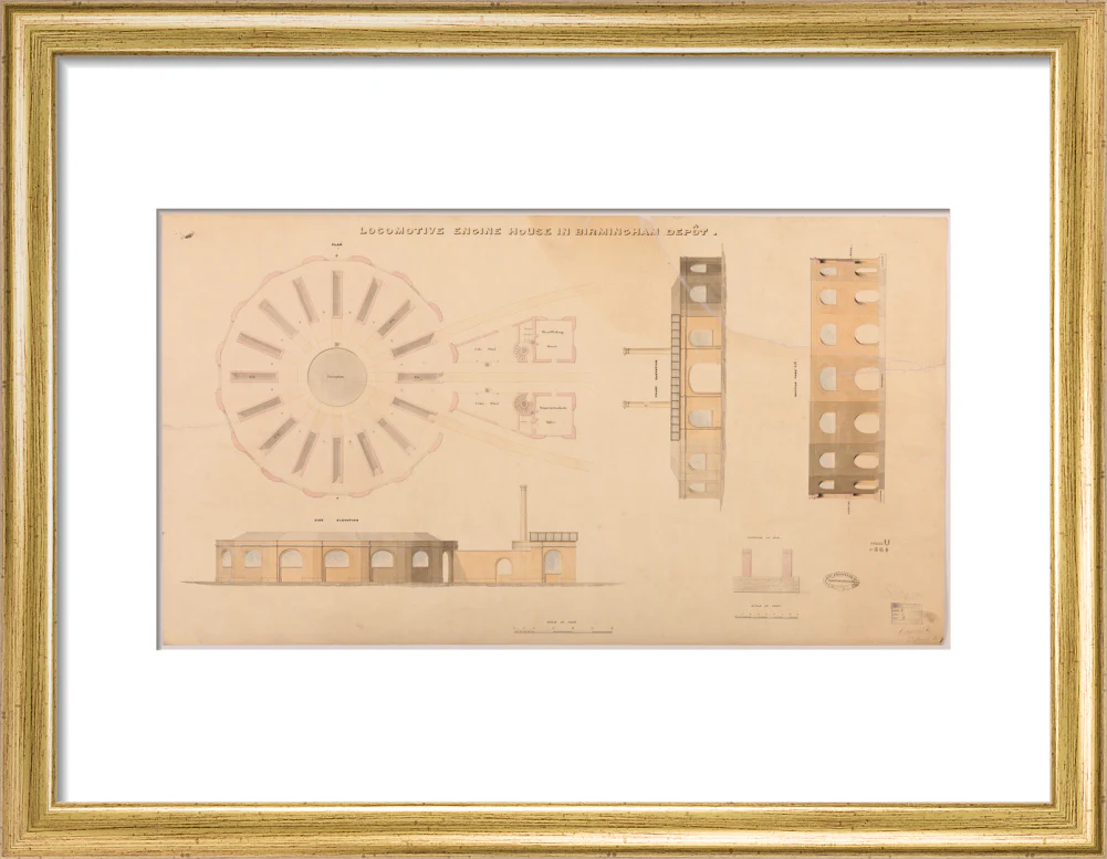 Locomotive engine house at Birmingham Curzon Street station, 1837. - Image 10