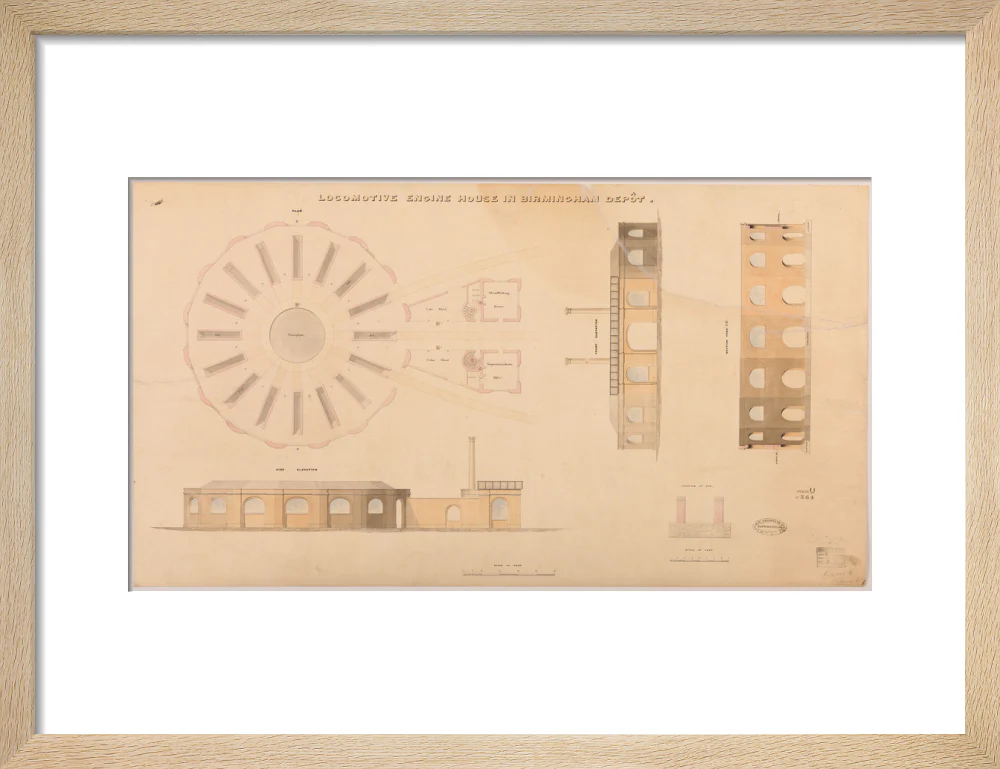 Locomotive engine house at Birmingham Curzon Street station, 1837. - Image 11