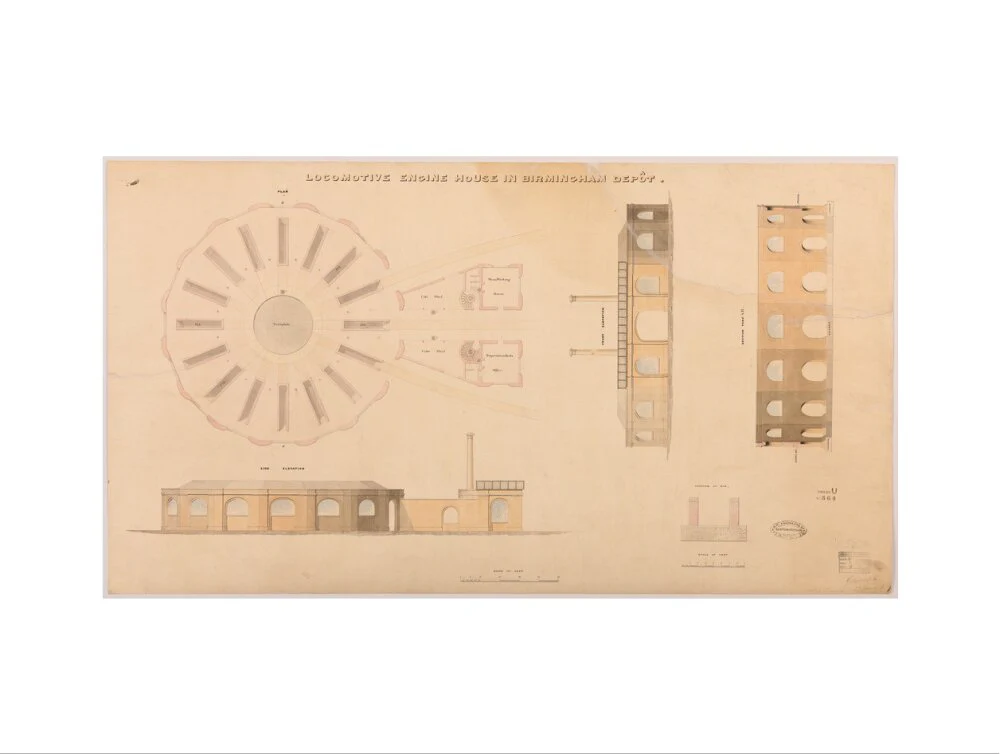Locomotive engine house at Birmingham Curzon Street station, 1837. - Image 17