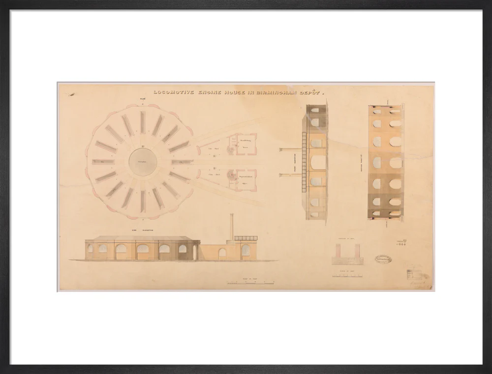 Locomotive engine house at Birmingham Curzon Street station, 1837. - Image 18