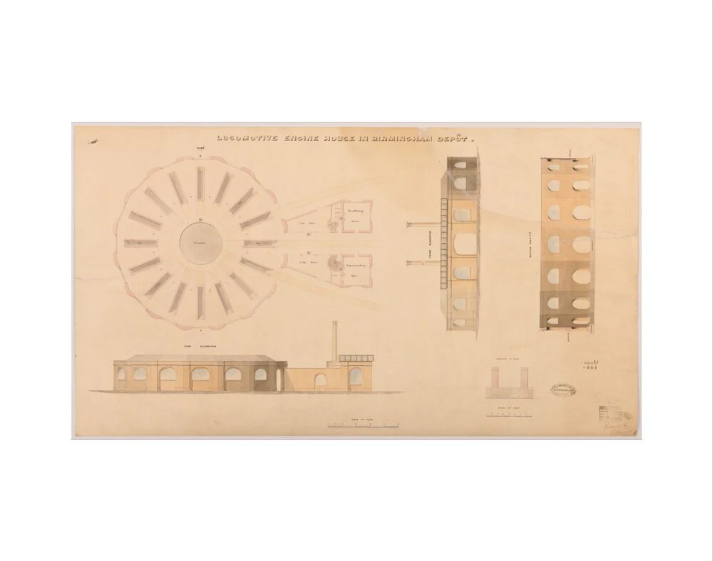 Locomotive engine house at Birmingham Curzon Street station, 1837. - Image 2