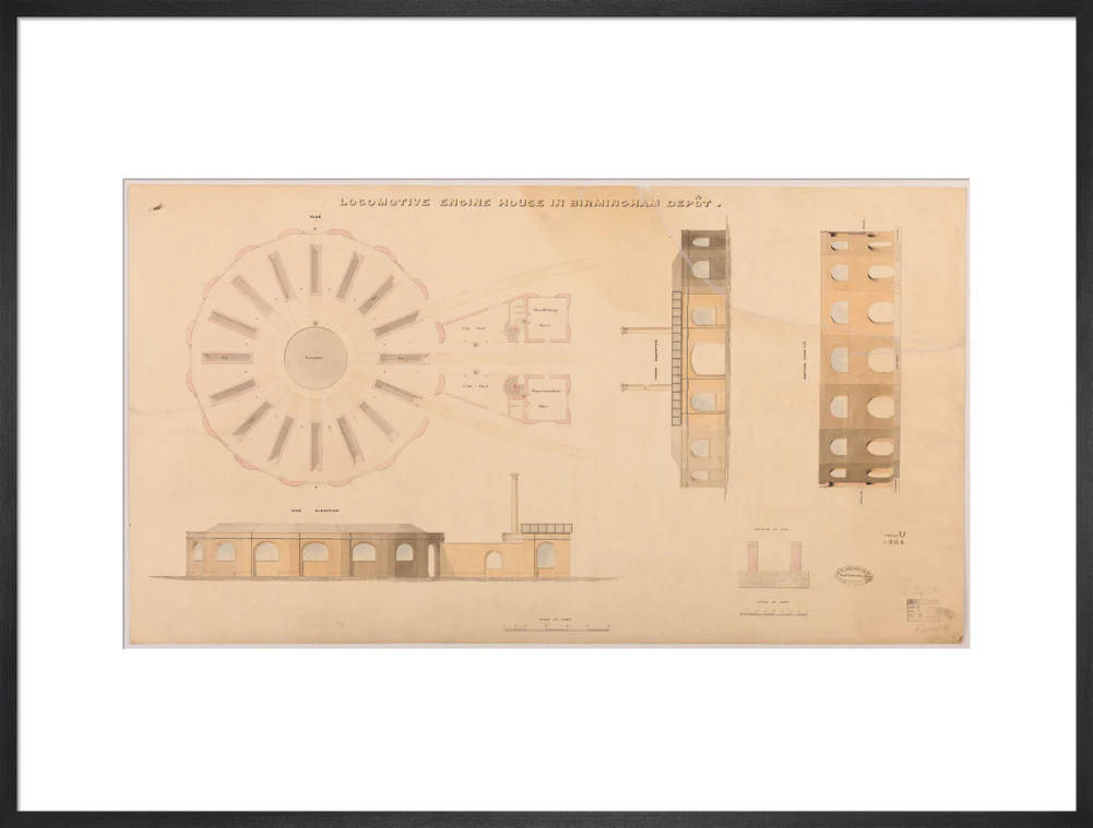 Locomotive engine house at Birmingham Curzon Street station, 1837. - Image 23