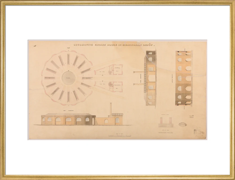 Locomotive engine house at Birmingham Curzon Street station, 1837. - Image 25