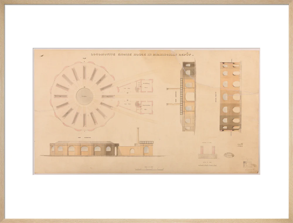 Locomotive engine house at Birmingham Curzon Street station, 1837. - Image 26