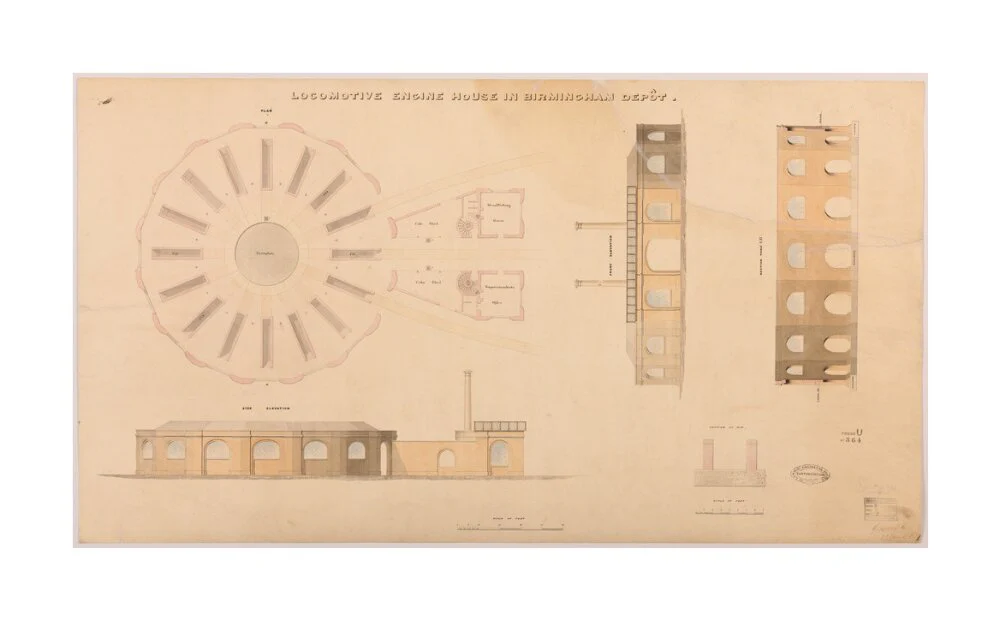 Locomotive engine house at Birmingham Curzon Street station, 1837. - Image 29
