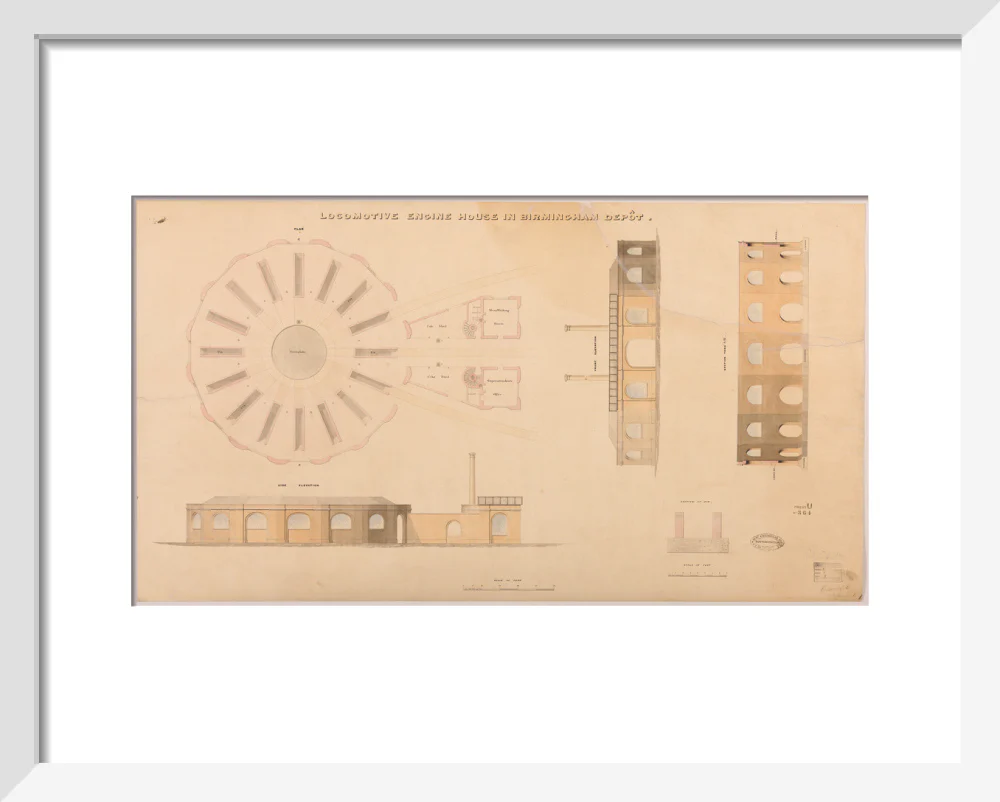 Locomotive engine house at Birmingham Curzon Street station, 1837. - Image 37