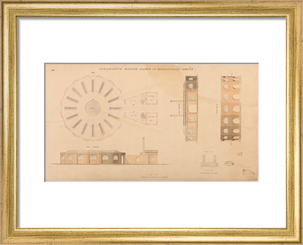 Locomotive engine house at Birmingham Curzon Street station, 1837. - Image 38