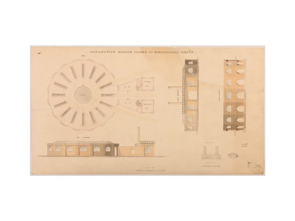Locomotive engine house at Birmingham Curzon Street station, 1837. - Image 45