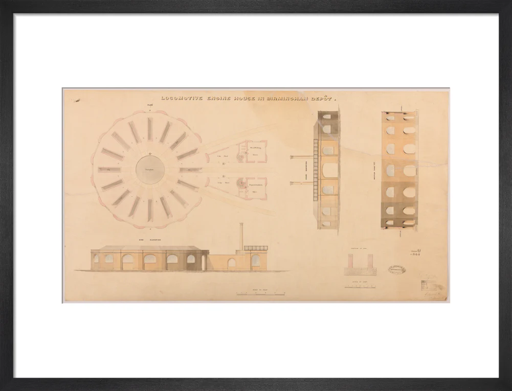Locomotive engine house at Birmingham Curzon Street station, 1837. - Image 46