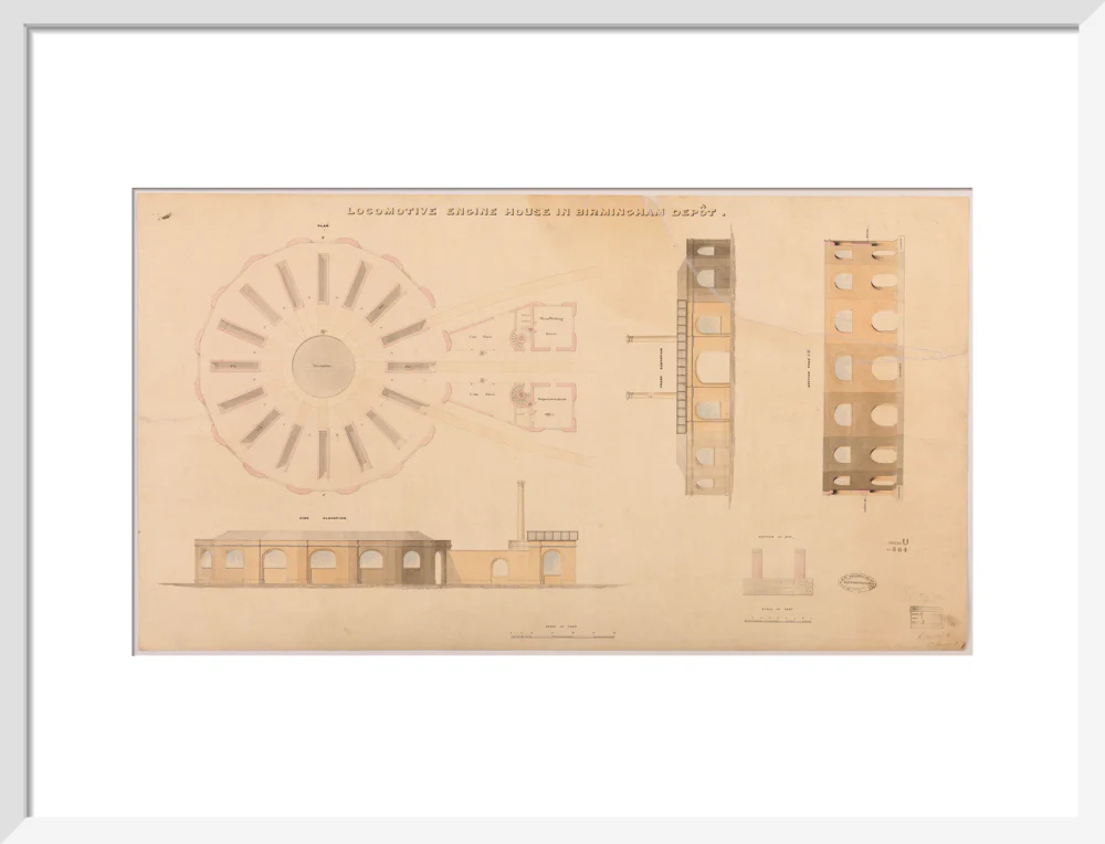 Locomotive engine house at Birmingham Curzon Street station, 1837. - Image 47