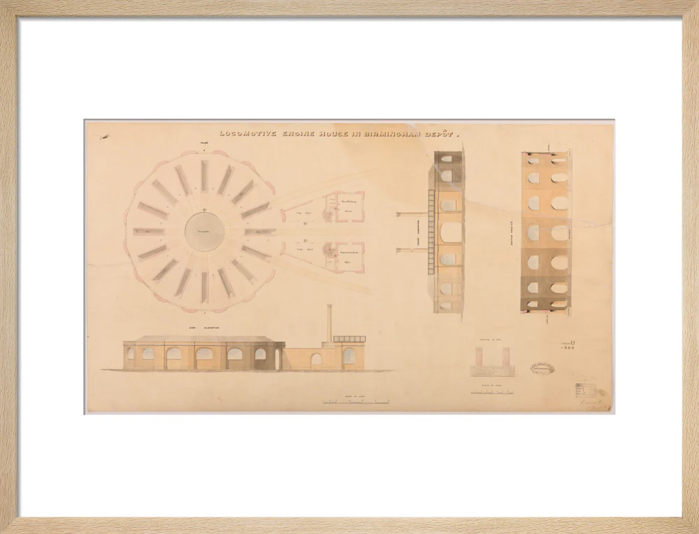 Locomotive engine house at Birmingham Curzon Street station, 1837. - Image 49