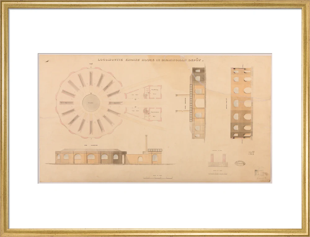 Locomotive engine house at Birmingham Curzon Street station, 1837. - Image 53