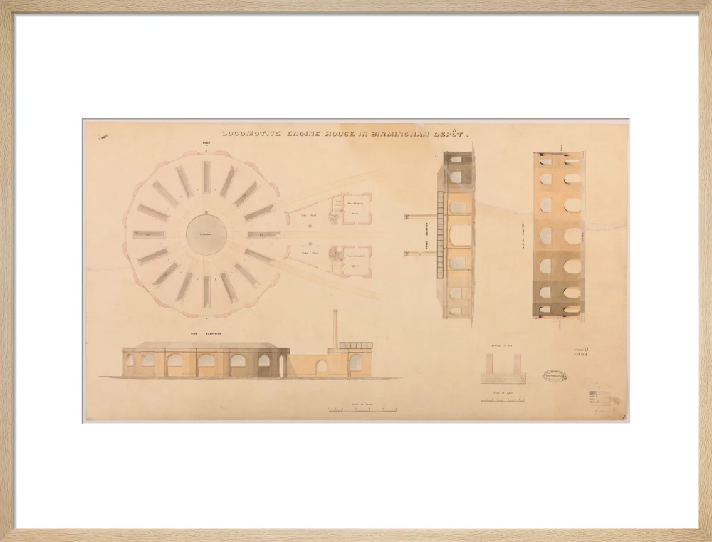 Locomotive engine house at Birmingham Curzon Street station, 1837. - Image 54