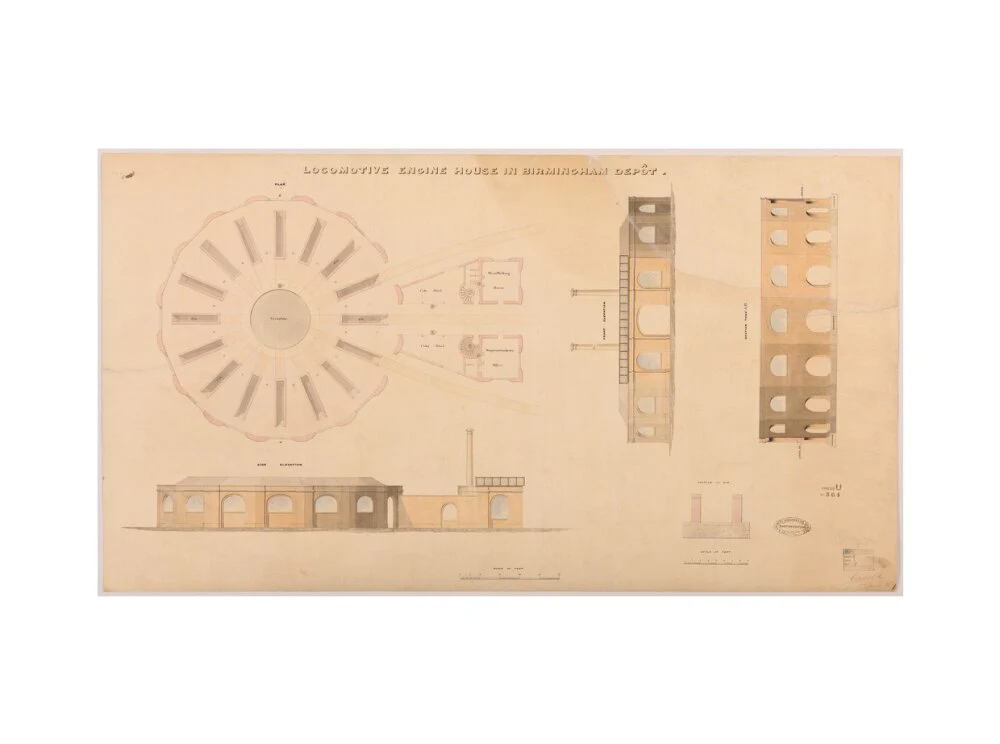 Locomotive engine house at Birmingham Curzon Street station, 1837. - Image 55