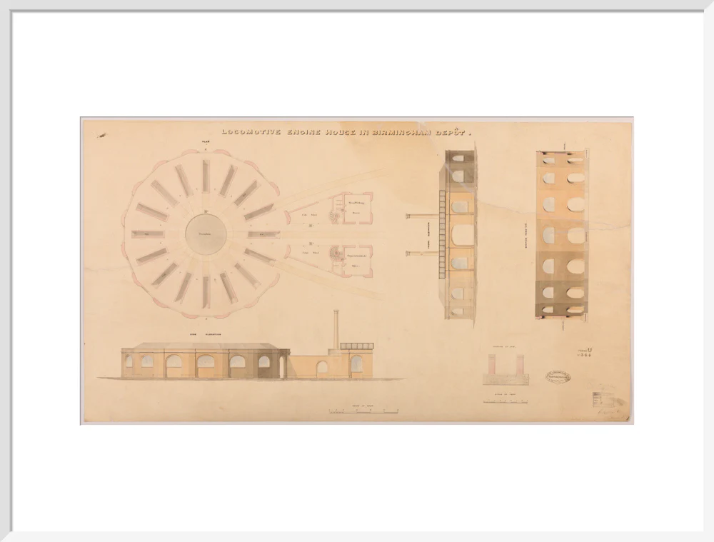 Locomotive engine house at Birmingham Curzon Street station, 1837. - Image 57