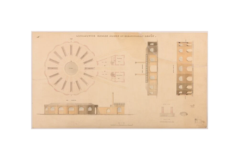 Locomotive engine house at Birmingham Curzon Street station, 1837. - Image 60