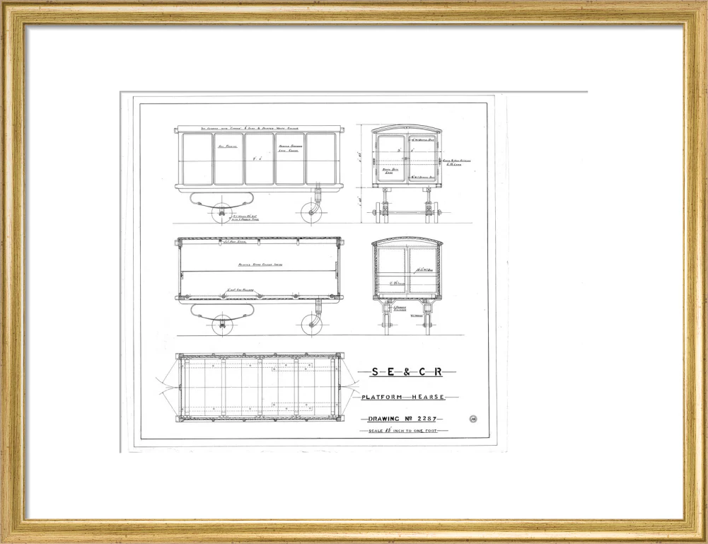 Platform hearse, South Eastern and Chatham Railway drawing 2287. - Image 15