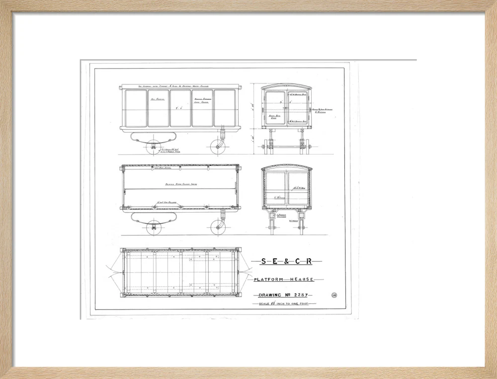 Platform hearse, South Eastern and Chatham Railway drawing 2287. - Image 16