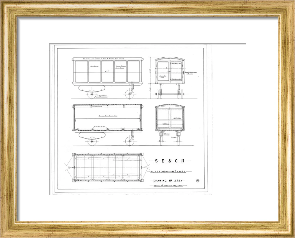 Platform hearse, South Eastern and Chatham Railway drawing 2287. - Image 5