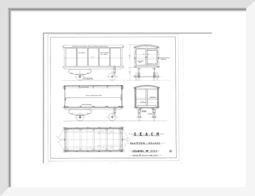 Platform hearse, South Eastern and Chatham Railway drawing 2287. - Image 9