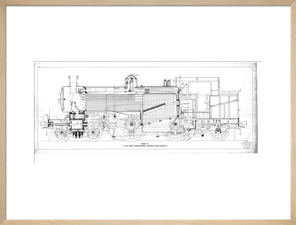 Class I3 4-4-2T superheated express tank engine, side elevation annotated with oiling points. - Image 21