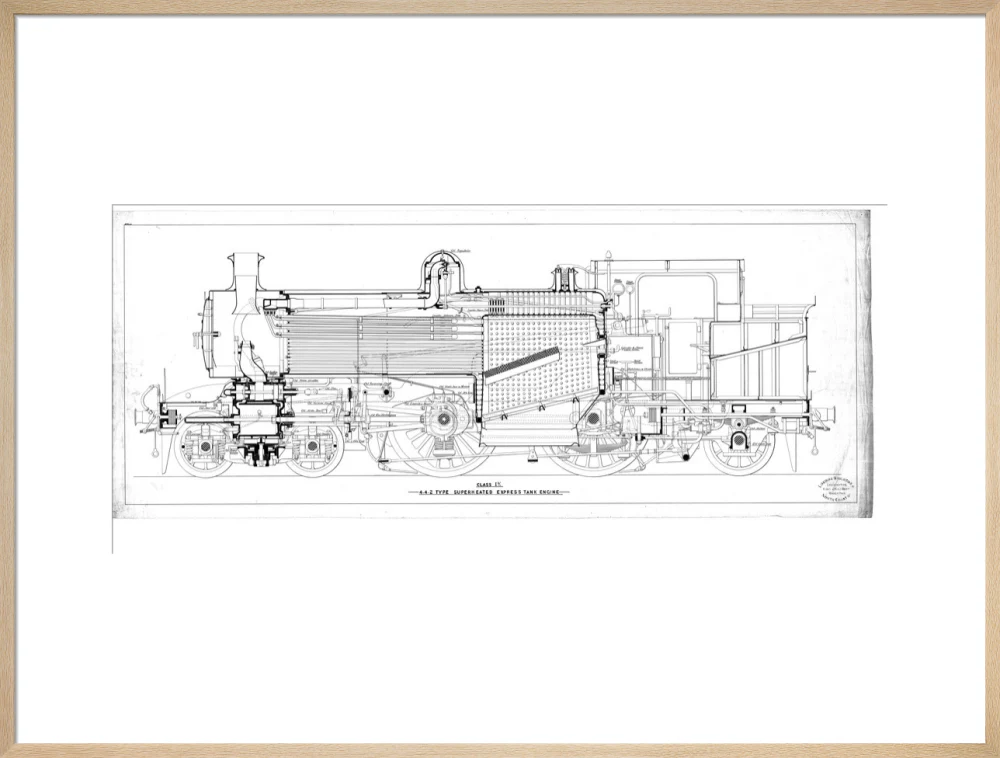 Class I3 4-4-2T superheated express tank engine, side elevation annotated with oiling points. - Image 26
