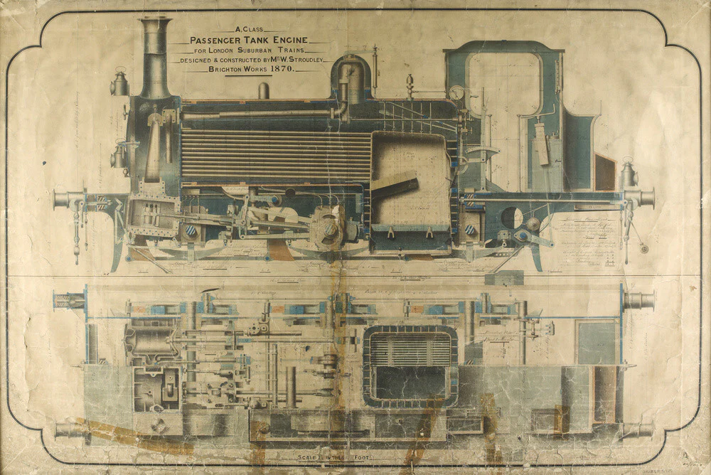 General arrangement of A1 class terrier locomotives, 1870.