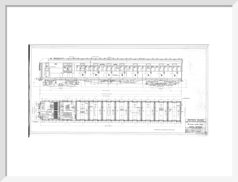 General arrangement of 3rd (third) class motor coach, Southern Railway, 1940. - Image 14